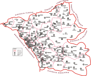 Mapa Diecezji Warszawsko-Praskiej